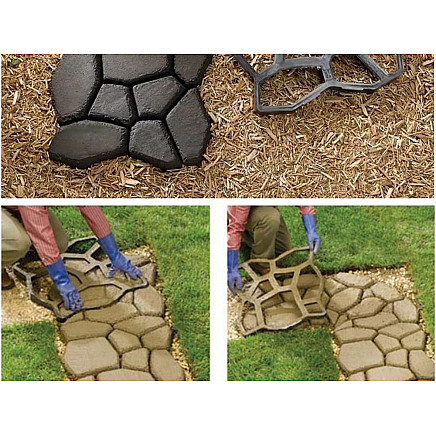 Atkārtoti Izmantojama Betona Bruģa Veidne, Celiņu Šablons, 50x48x4.3 cm