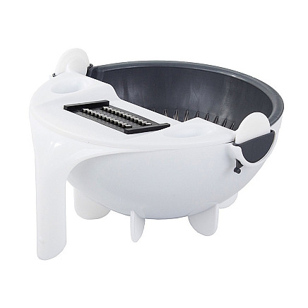 Dārzeņu un augļu griezējs–rīve ar caurduri un mizotāju