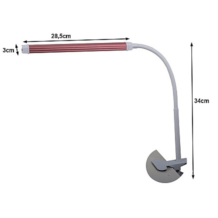 Shadowless desk lamp with cosmetic clip