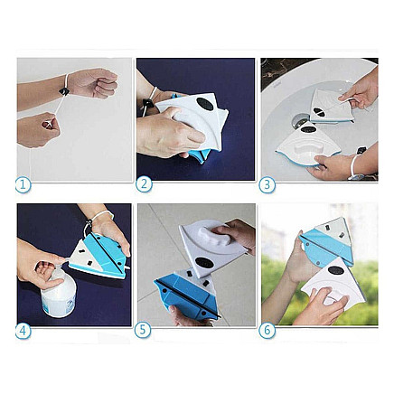 Double-sided window washer with magnetic wiper