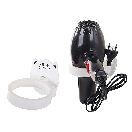 Bathroom wall-mounted hair dryer holder