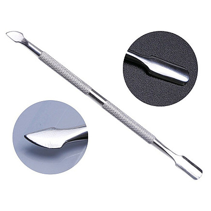 Stainless steel cuticle tip and scraper for hybrid cuticles