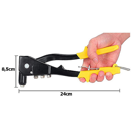 Hand riveting tool power rivet 4 ends