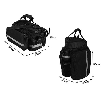 Bicycle pannier carrier large trunk