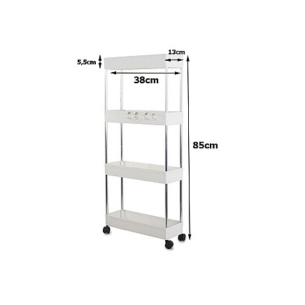 Мобильная полка на колесах (тележка) для кухни / ванной комнаты - 5907451328040 Мобильная полка на колесах (тележка) для кухни / ванной комнаты