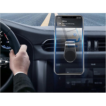 Magnetic car holder for phone grille