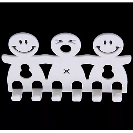 Universāls sienas zobu birstes un nieciņu turētājs (5 vietas, balts)