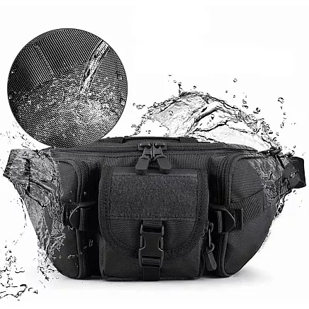 Klasiska ūdensnecaurlaidīga gurnu soma ar regulējamu siksnu