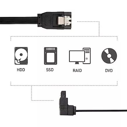 AK121D KABEL KĄTOWY SATA III 40 CM