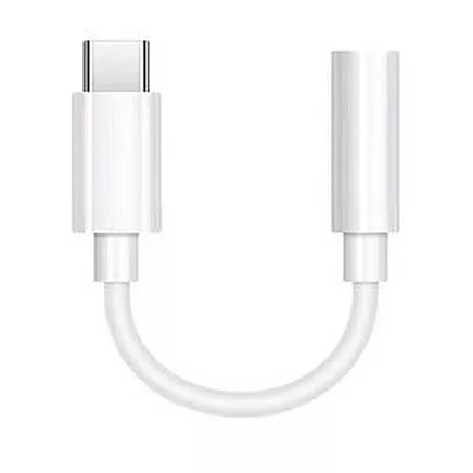 USB-C uz 3,5 mm mini jack adapteris, balts, 11 cm