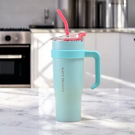 Liela 1,2L Termokrūze ar Rokturi un Salmiņu