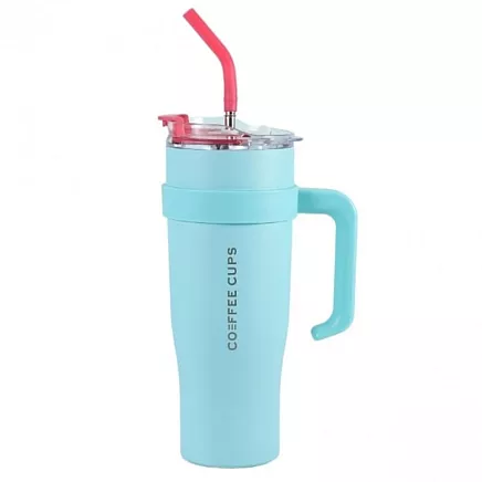 Liela 1,2L Termokrūze ar Rokturi un Salmiņu