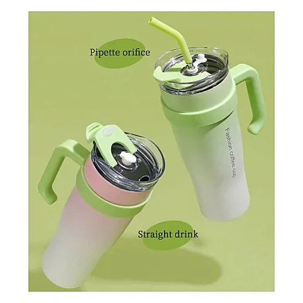 Liela 1,2L Termokrūze ar Rokturi un Salmiņu