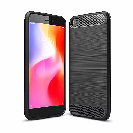 Carbon Case elastīgs TPU vāciņš priekš Xiaomi Redmi Go melns