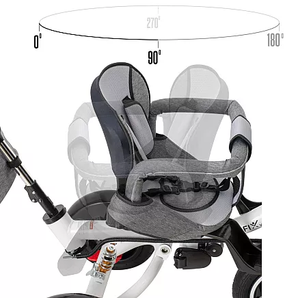 Велосипед трехколесный Fix V3 с козырьком, серый