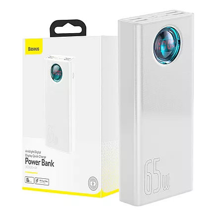 Baseus 30000 mAh powerbank balts