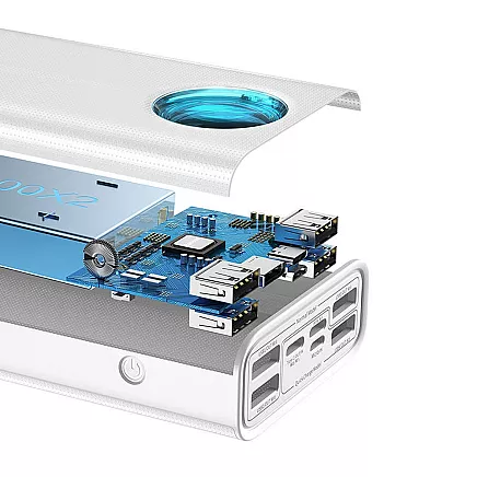 Baseus 30000 mAh powerbank balts