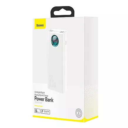 Baseus 30000 mAh powerbank balts