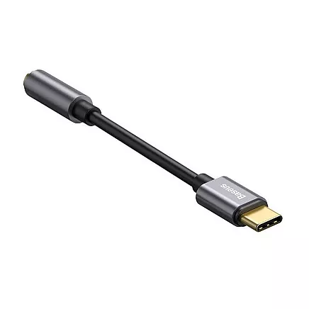 Baseus L54 Аудиоадаптер USB-C + миниджек 3,5 мм (черный + серый)
