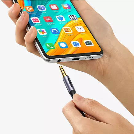 Mini ligzdas kabelis UGREEN AV183 3.5mm, AUX, 3m (melns)