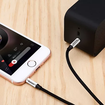 Baseus Yiven 3.5 mm mini-jack audio kabelis M30 0.5M, sudrabs, melns