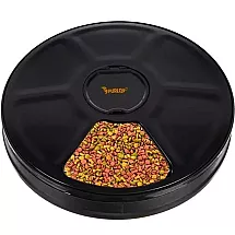 Dozators Bļoda Konteiners 6 x 150 ml Suņiem Kaķiem Mājdzīvniekiem, Melns