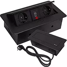 Galda Virsmā Paslēpta Izvelkama Dubulta Kontaktligzda ar USB