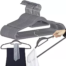 Velūra drēbju pakaramie Ruhhy 22535, 20 gab., pelēki