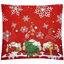 Ziemassvētku spilvendrāna ar rūķiem 45x45cm Ruhhy 22312