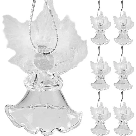 Transparent baubles - angels 6 pcs. Ruhhy 22497