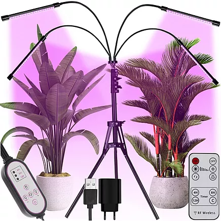 Мультиспектральная лампа для выращивания LED с таймером и регулируемым штативом для оптимального роста растений в помещении