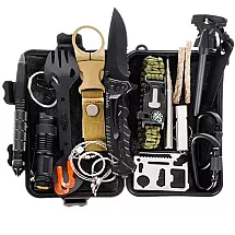 Ultimate 32 gab. ūdensizturīgs izdzīvošanas komplekts ar melnu futrāli.