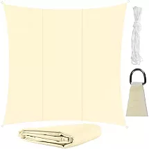 Gardlov 23165 Dārza Ūdensizturīgs Saulessargs Markīze Bura Nojume Tents 3,6x3,6m, Bēšs