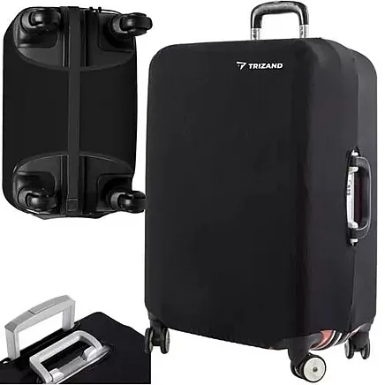 Čemodāna pārvalks, pārsegs, liels ceļojumu koferis, L, melns