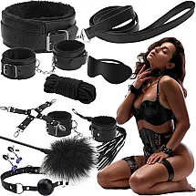Erotisko aksesuāru komplekts MALATEC, 10 daļas, melns 23431