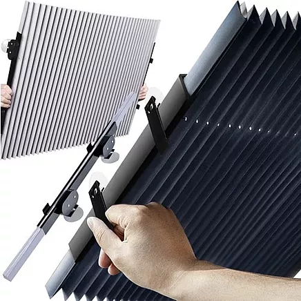 Auto logu saules aizsargs Harmonika - samazina siltuma uzkrāšanos un aizsargā interjeru