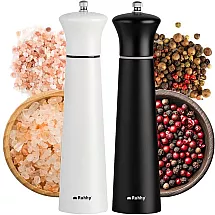 Koka rokas piparu un sāls dzirnaviņas ar regulējamu rupjumu, 2 gab.