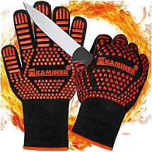 Heat-resistant grill gloves with high protection against hot surfaces and high temperatures