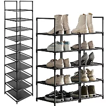 Ruhhy 25564 moduļu apavu plaukts, 10 līmeņu, melns