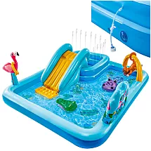 Intex 57161 piepūšamais ūdens rotaļu laukums ar slidkalniņu, zils