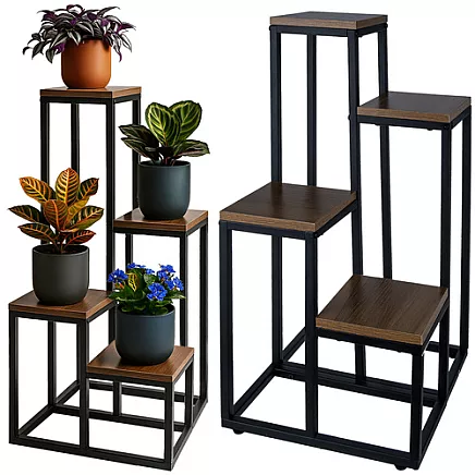 4 līmeņu puķu statīvs Ruhhy 25997, 71 cm, loft stila