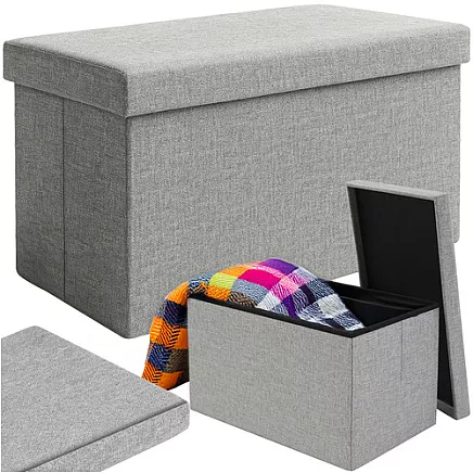 Gray fabric pouf 60x30x30 cm Ruhhy 25996