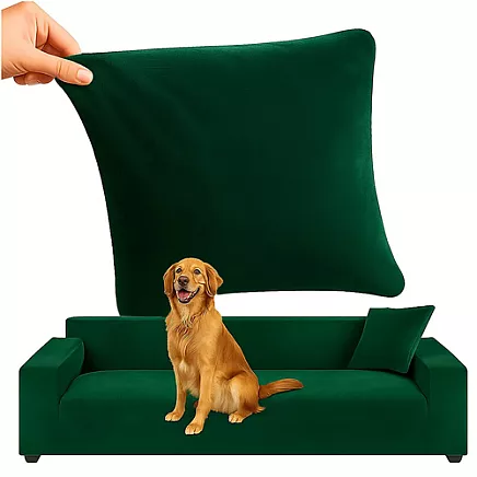 Elastīgs stūra dīvāna pārvalks Ruhhy 26183, 190-230 cm, tumši zaļš