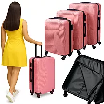 3-in-1 suitcase set - pink Trizand 26663
