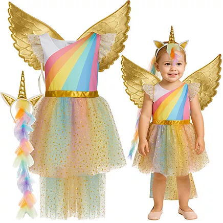 3-piece unicorn costume 110-116cm Kruzzel 26676