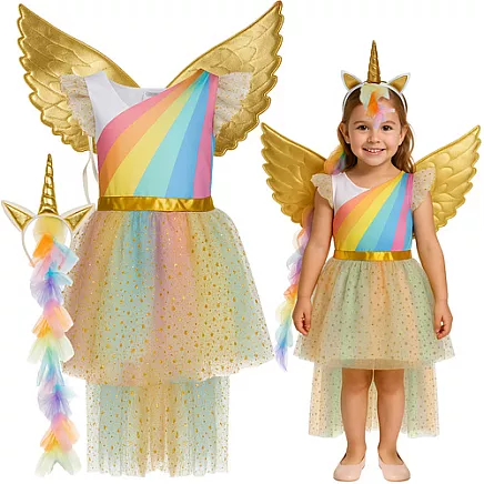 3-piece unicorn costume 122-128cm Kruzzel 26675