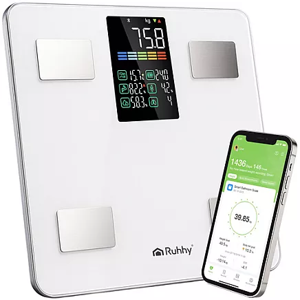 LCD bathroom scale - analytical white Ruhhy 20676
