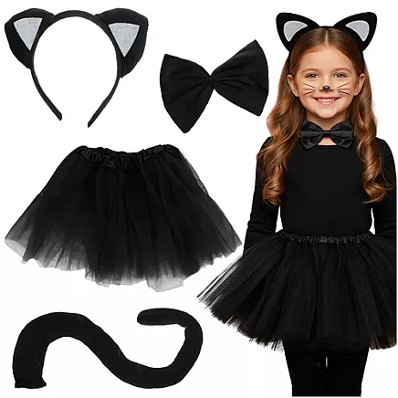 Kitten Costume - Black 4-Piece Kruzzel 26518