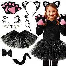 7-piece cat costume - black Kruzzel 26745