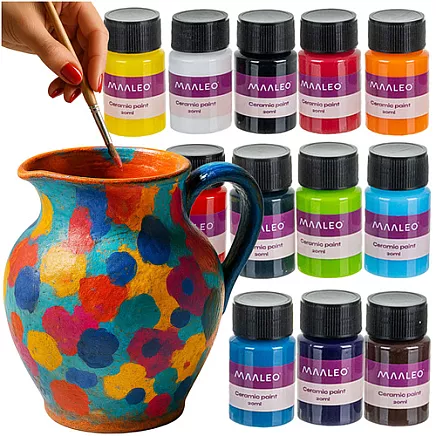 Glass and ceramic paints 12 colors Maaleo 26296